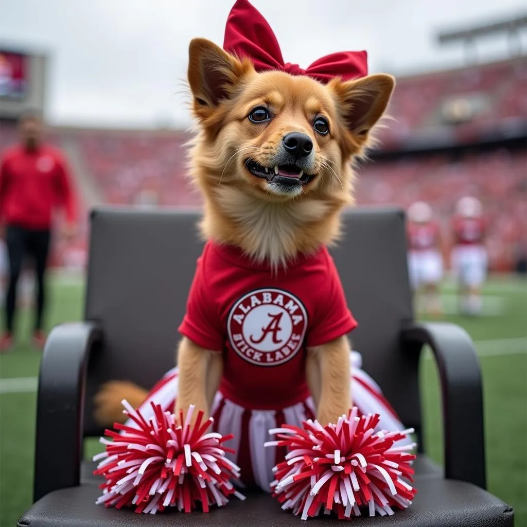 Alabama Dog Cheerleader Outfit for Crimson Tide Game Day Fun