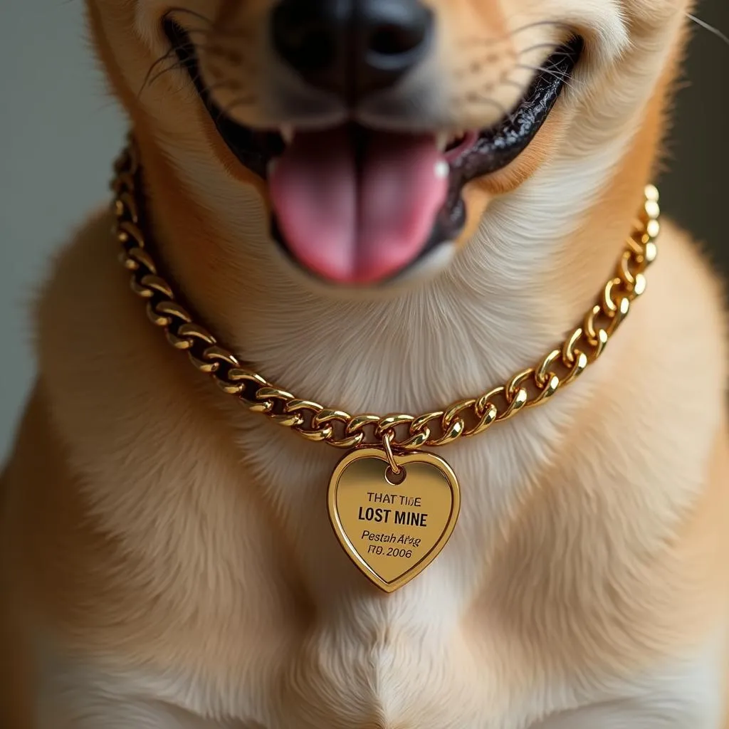 Personalized Gold Dog Collar Chain