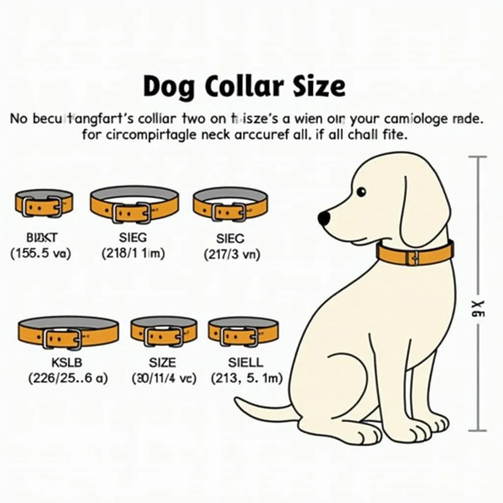 Dog Collar Size Chart Illustration