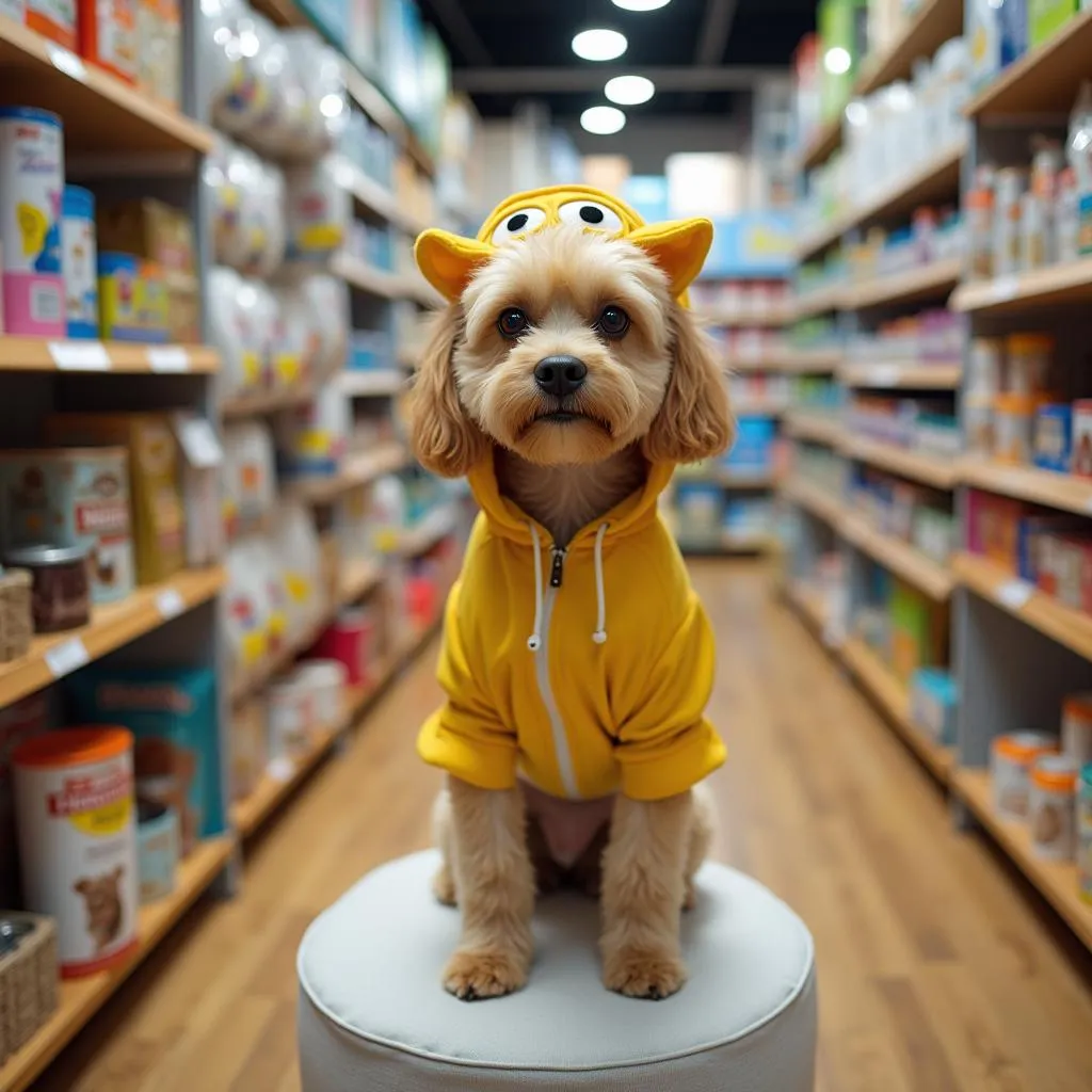 Dog costume mascot in a pet shop in Hanoi, Vietnam