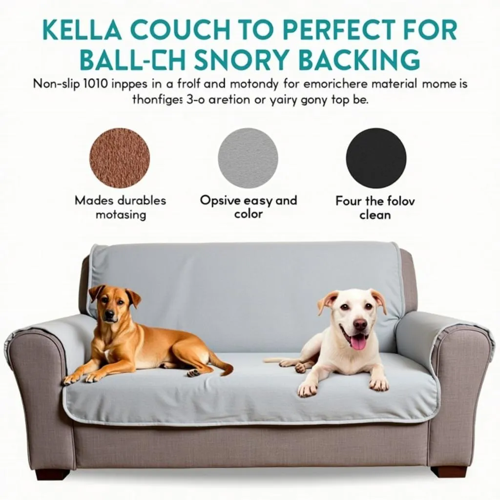 Dog Couch Covers with Non-Slip Backing