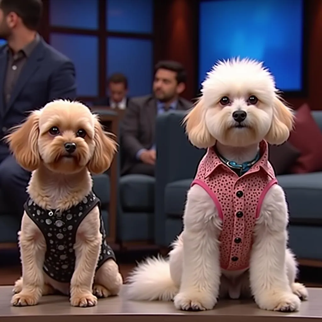 A dog fashion brand making a pitch on Shark Tank