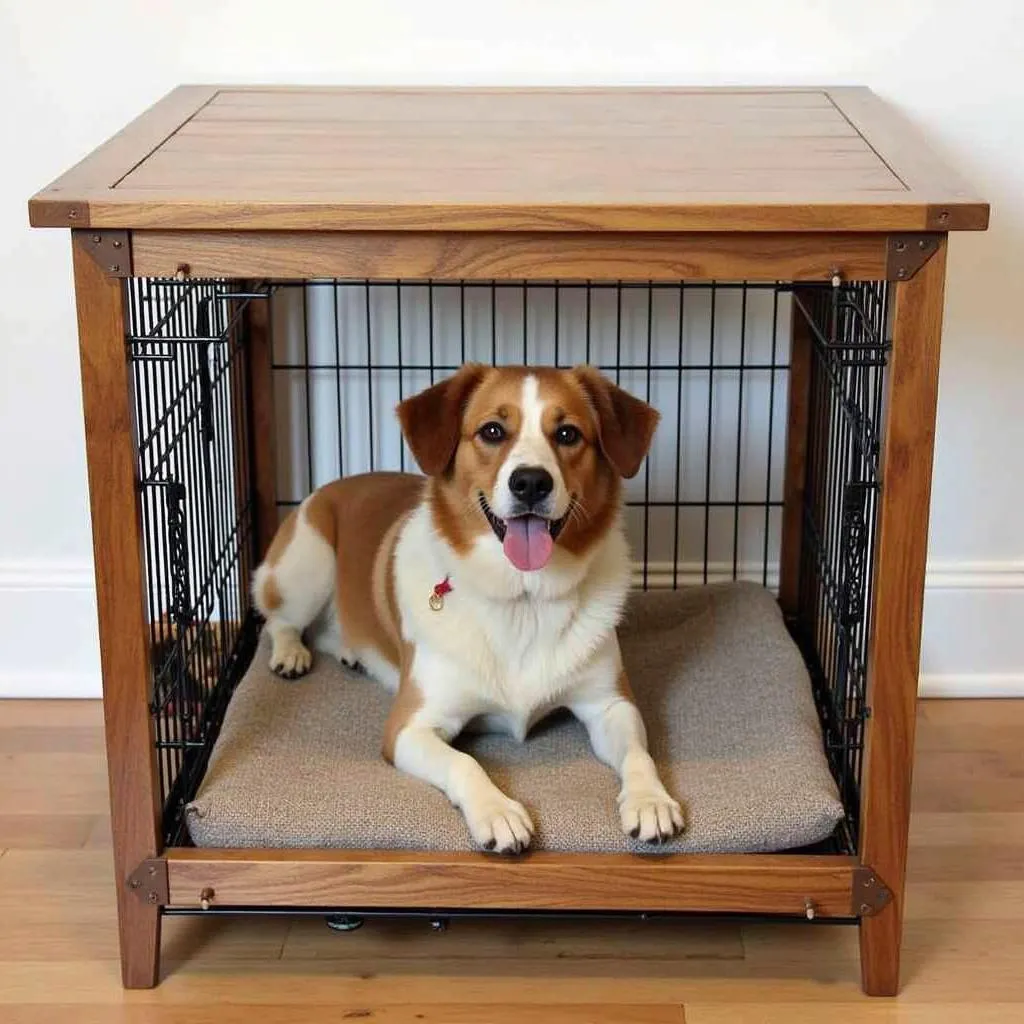 Dog crate wooden topper made with high-quality materials