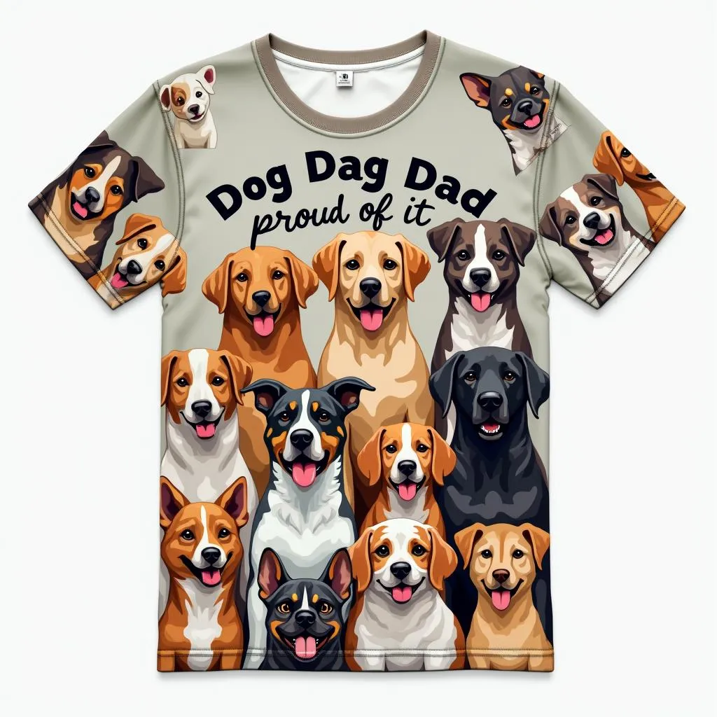 Dog dad t-shirt with different dog breeds