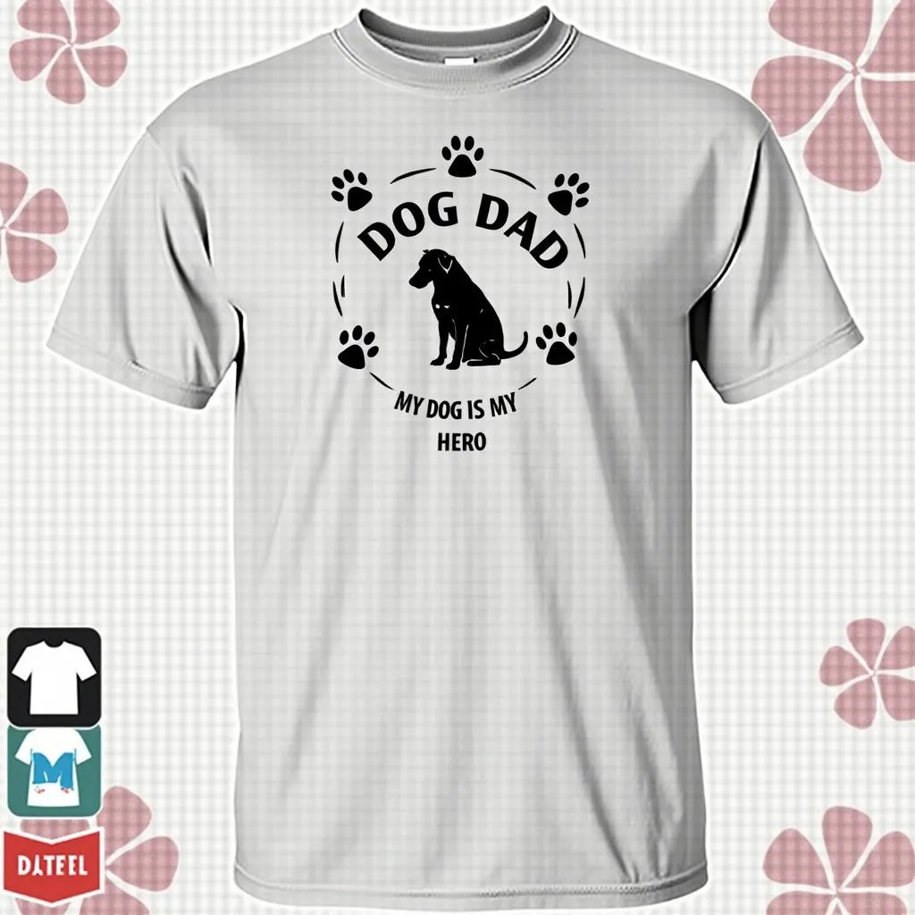 Dog dad t-shirt with dog paw prints