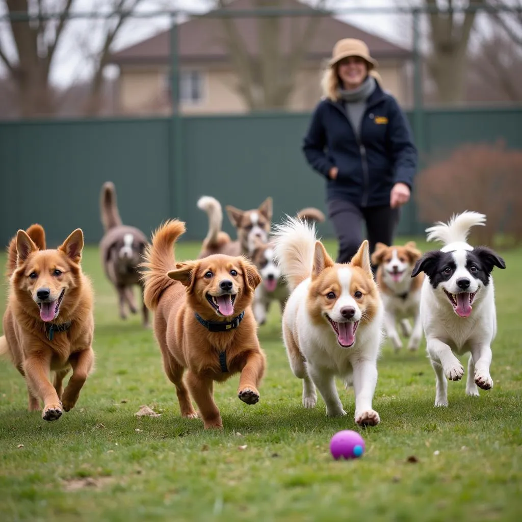 Playtime at a Dog Daycare in Tuscaloosa