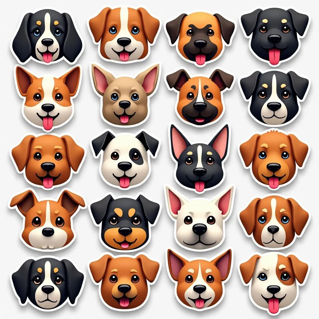 Cute dog face stickers for all your needs