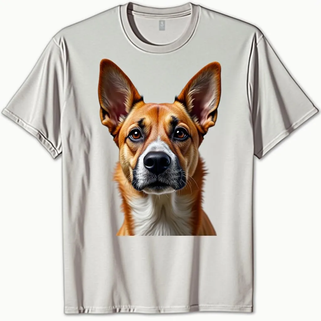 Dog face tee shirt with a dog on it