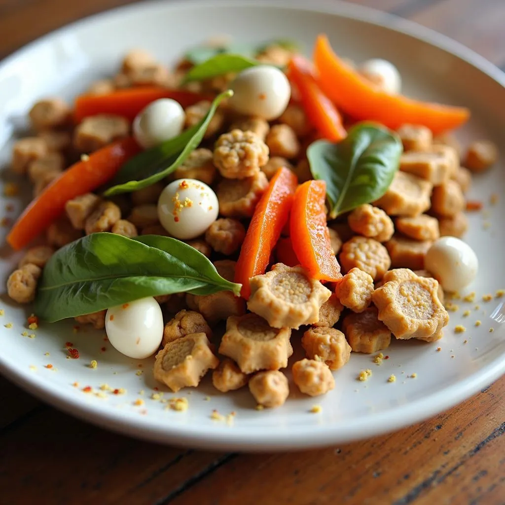 Close-up image of a dog's bowl filled with homemade venison-based dog food