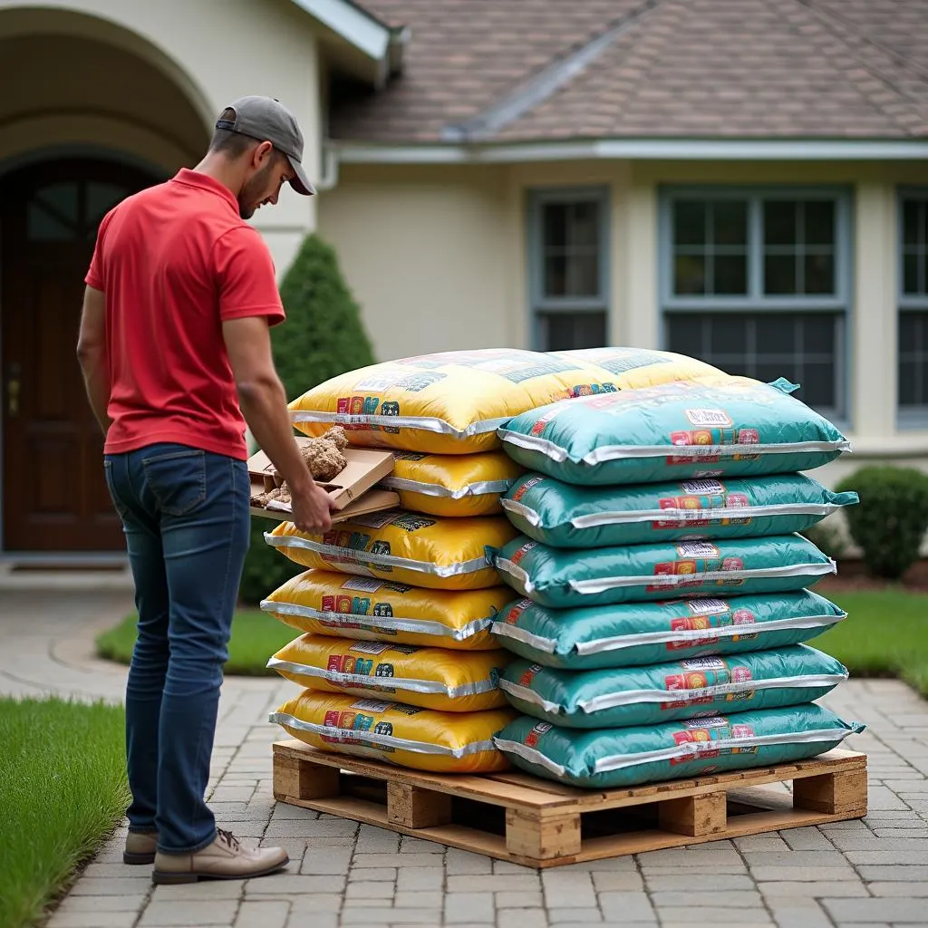 pallet-of-dog-food-being-delivered