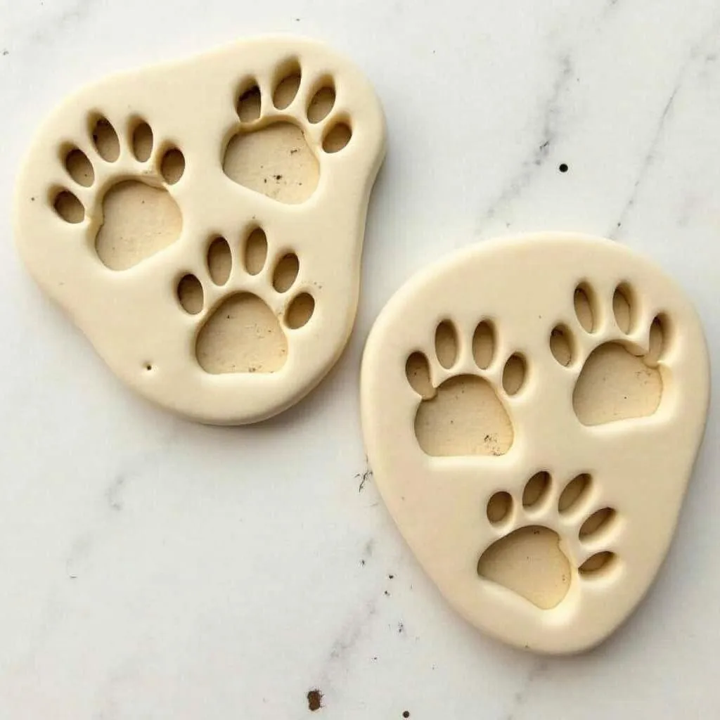 Dog Footprint Ornament Clay Mold