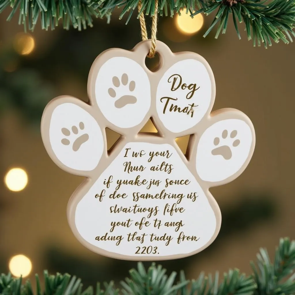 Dog Footprint Ornament Gift Idea