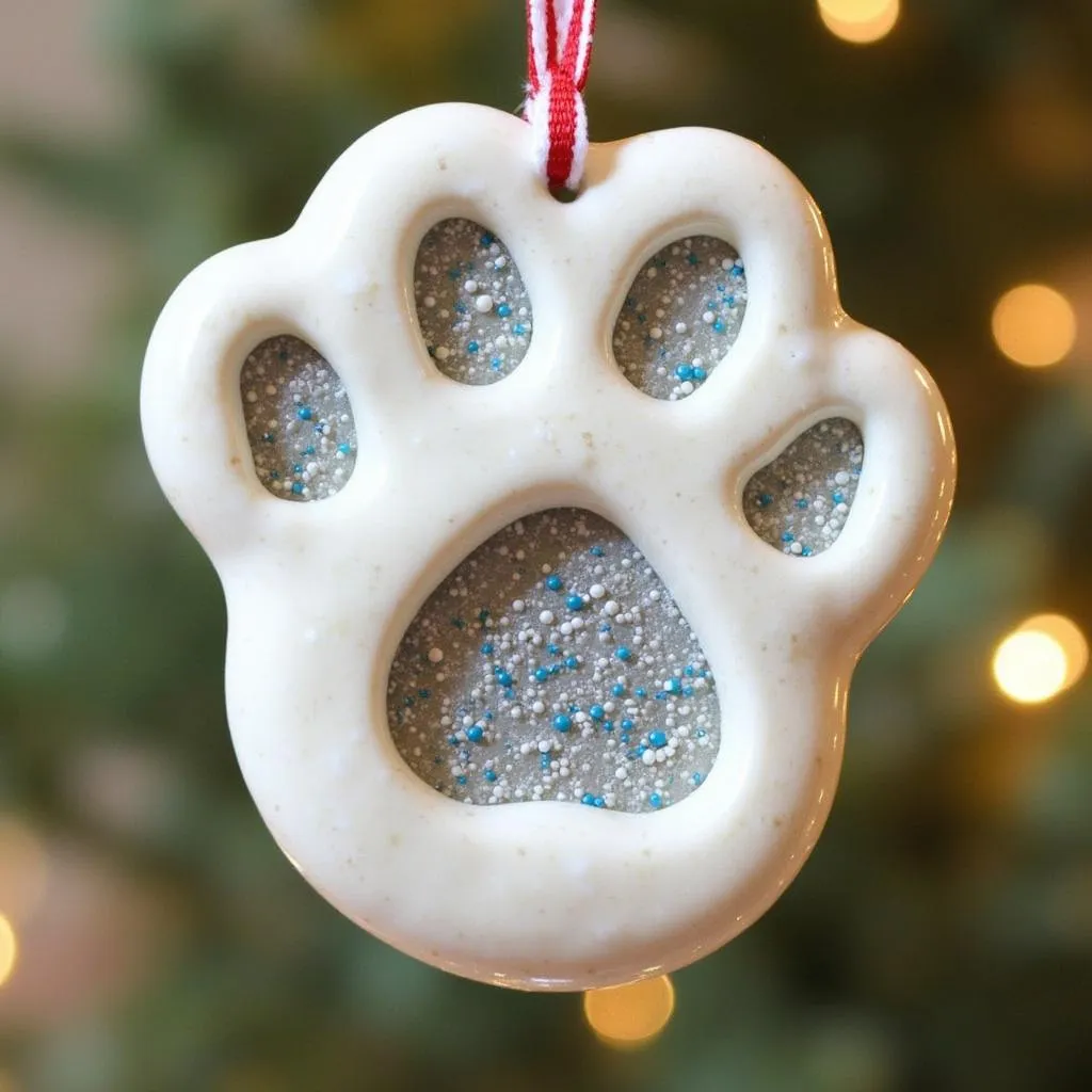 Dog Footprint Ornament Resin Casting