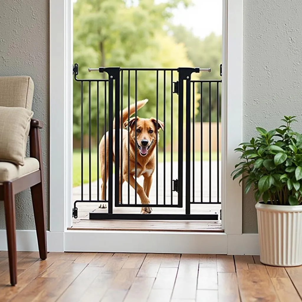 Durable Metal Dog Gate for Outdoor Use