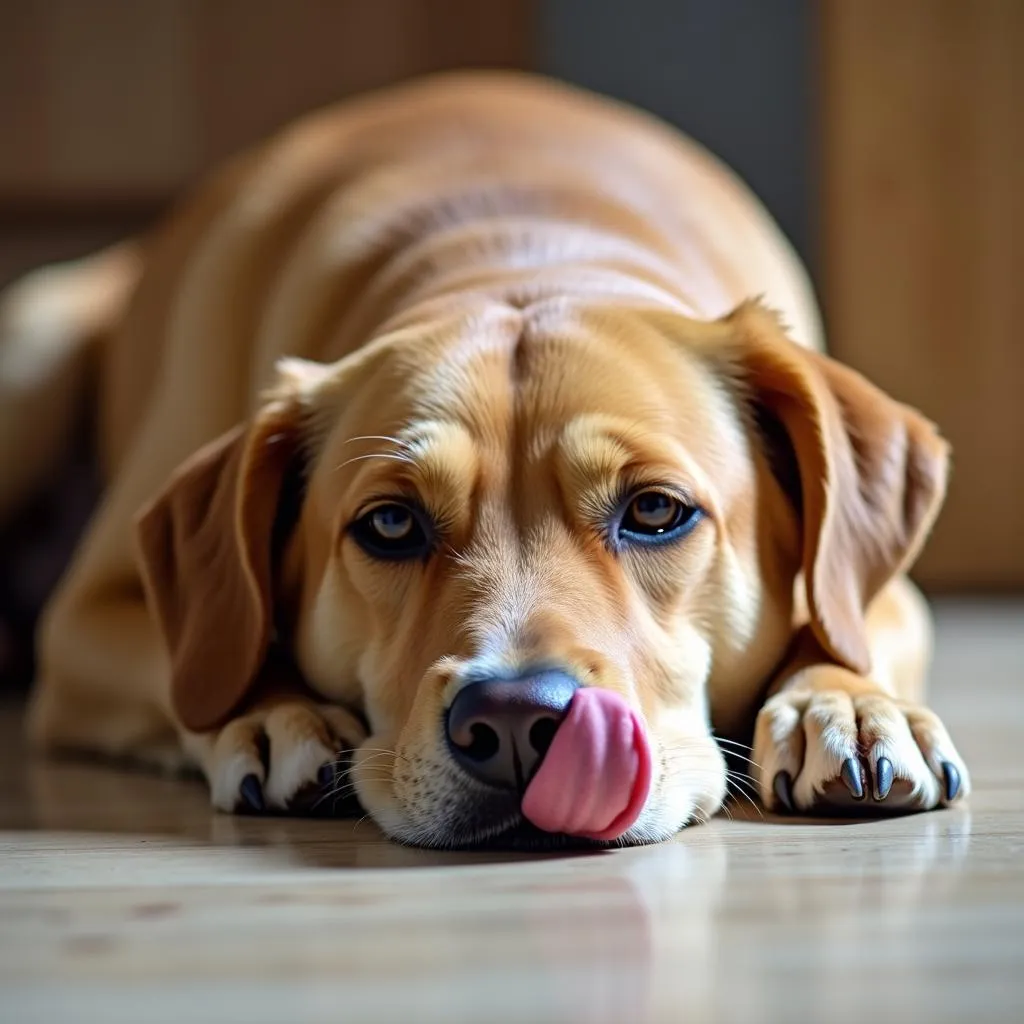 Dog Giving Head While Anxious