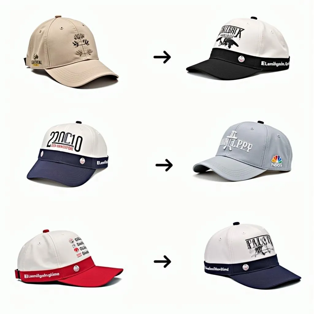 Variety of dog golf hat styles