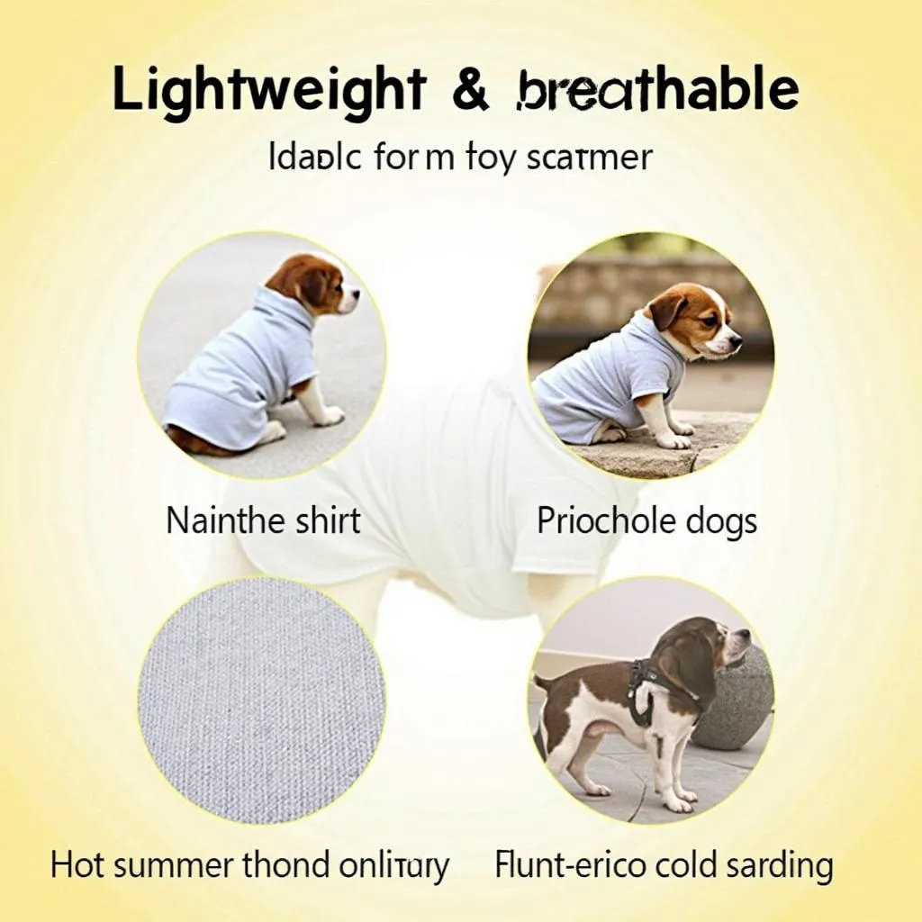 Dog wearing a breathable shirt