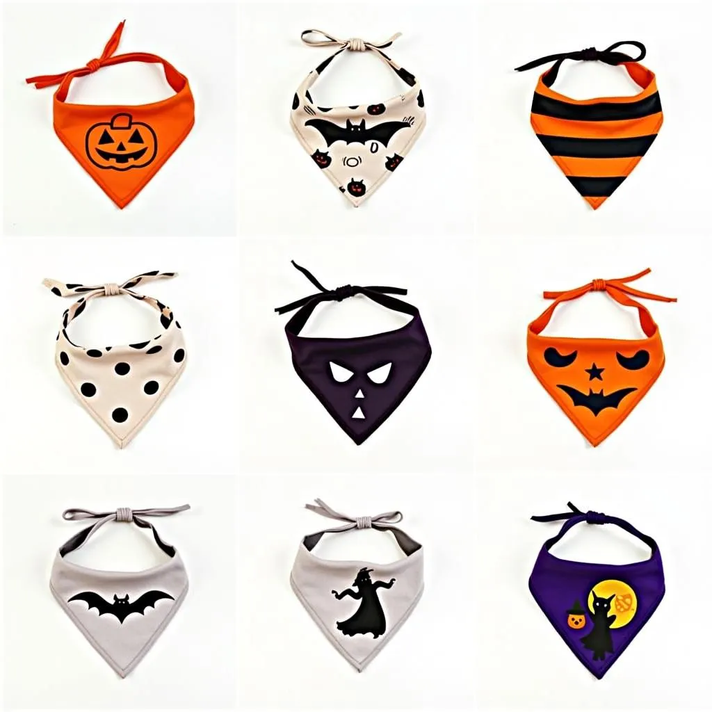 Dog Halloween Bandana with various designs