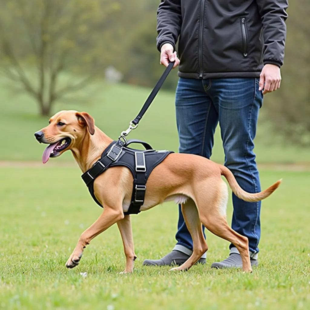 Dog harness leash collar set for safe dog walks