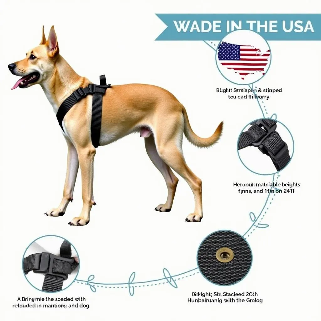 Durable Dog Harness Made in USA