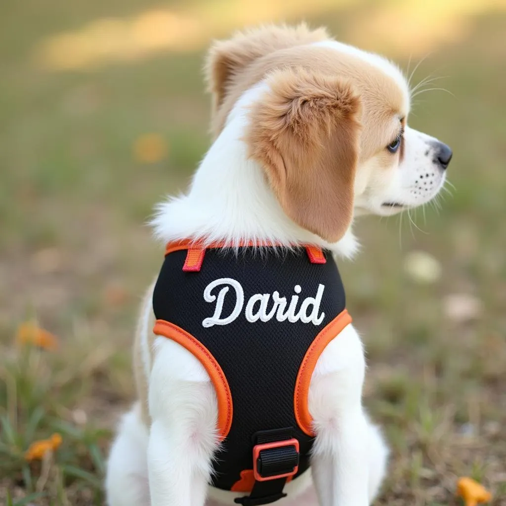 Personalized dog harness with name for a unique gift