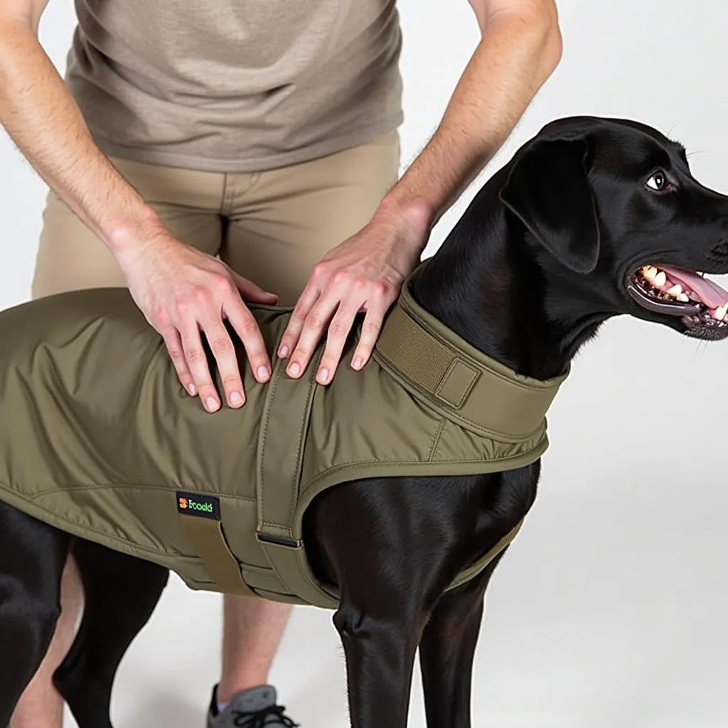 Dog hunting jacket fitting guide