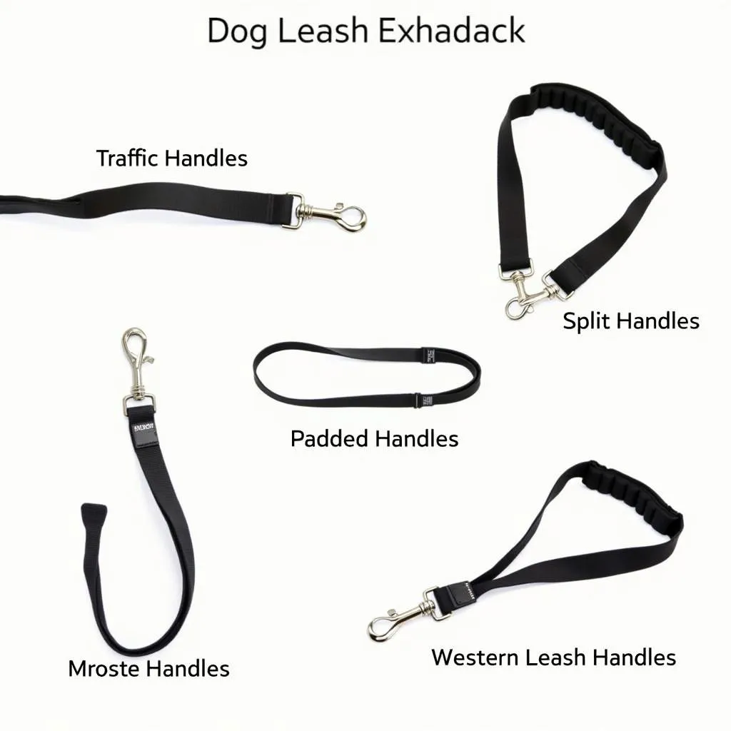 Different types of dog leash handles