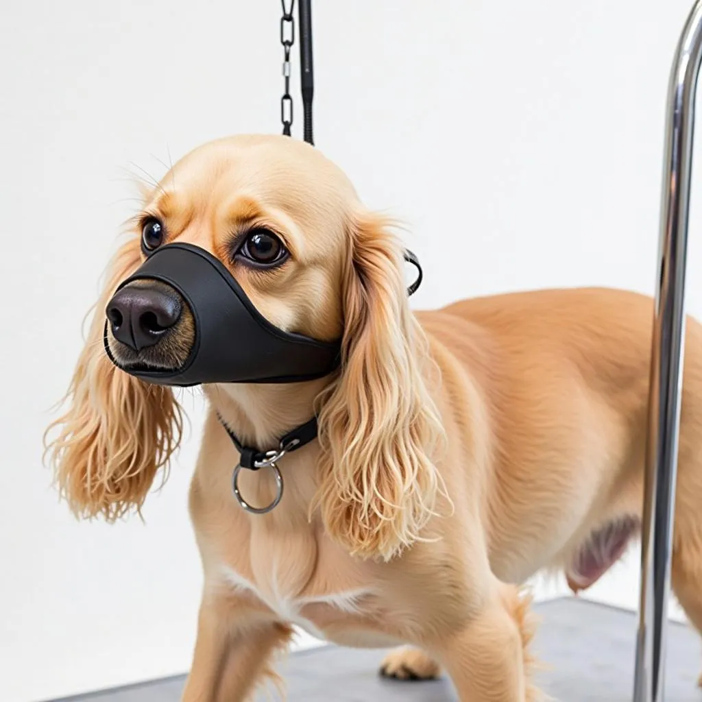 Leather Dog Muzzle with Soft Padding for Grooming Comfort