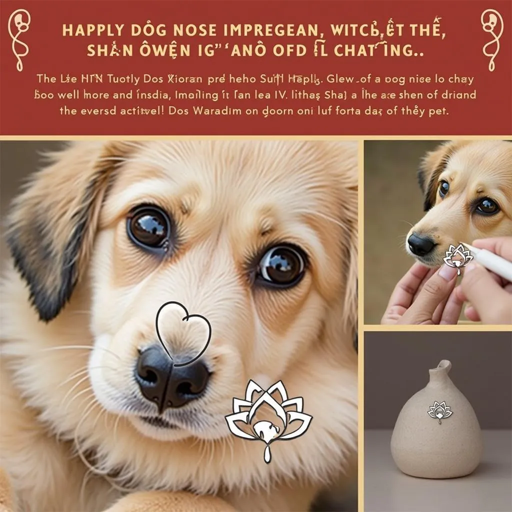 Dog nose impression kit with Vietnamese symbol