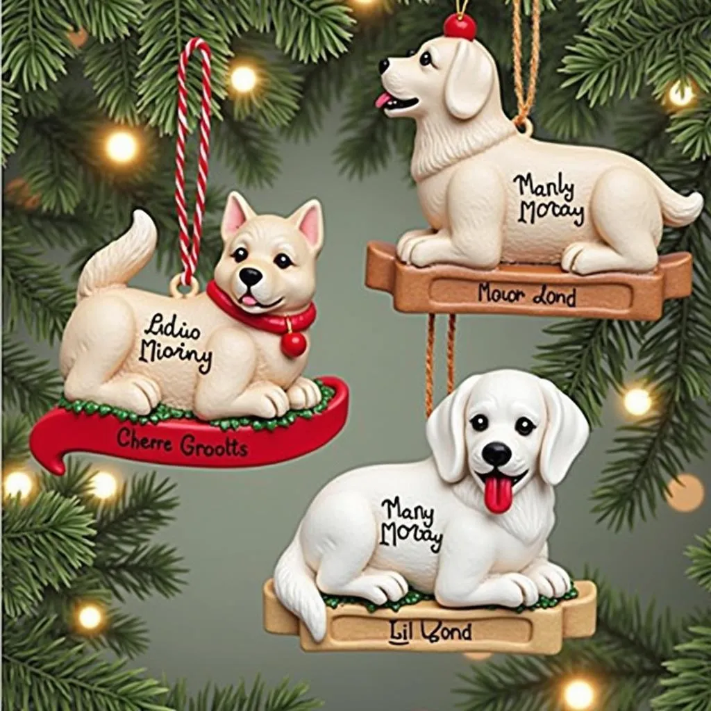 Personalized dog ornaments for Christmas