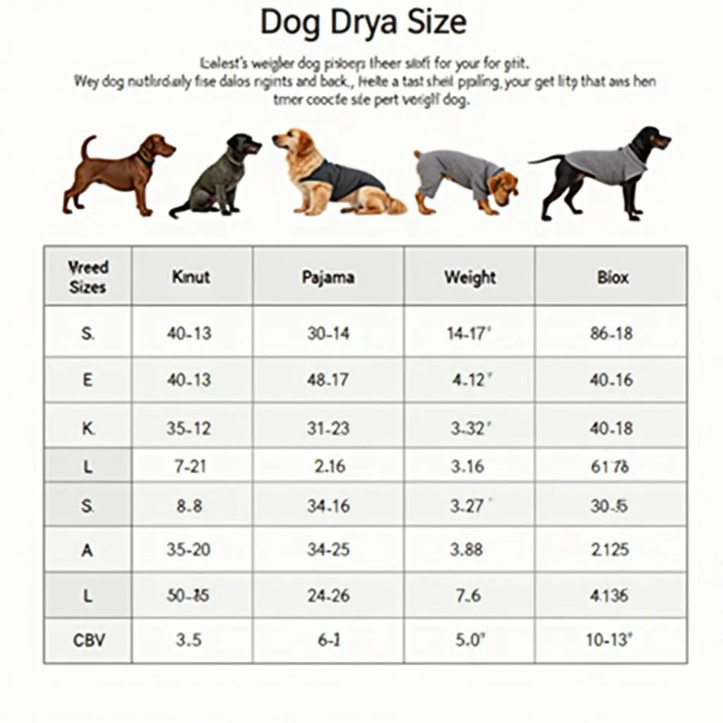 Dog Pajama Size Guide