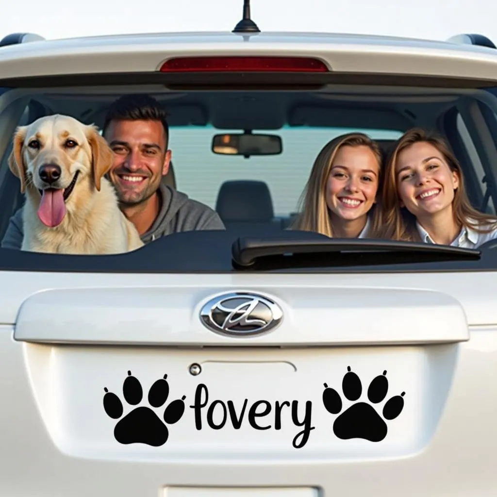 dog paw car decal family