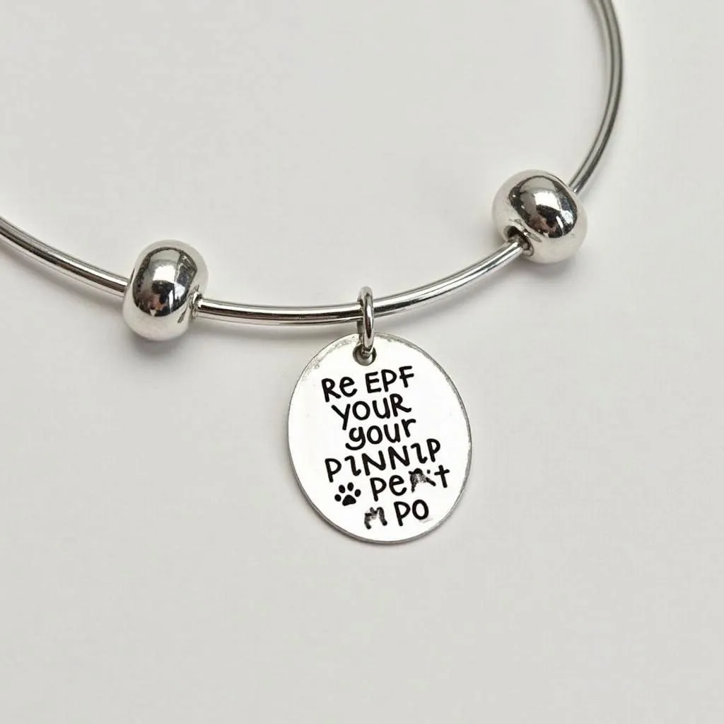 Personalized dog paw charm bracelet