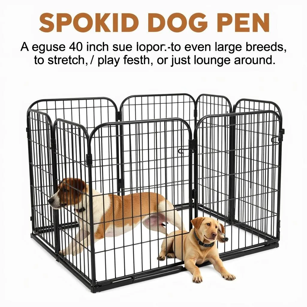 40 Inch Dog Pen for Large Breed Dog with Plenty of Room for Play and Rest