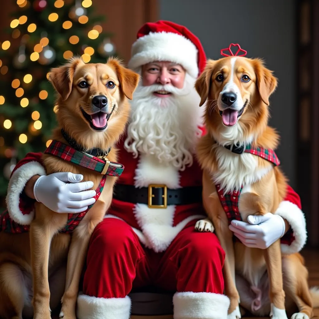 Dog Pics with Santa in Hanoi: Capture the Holiday Cheer with Your Furry Friend