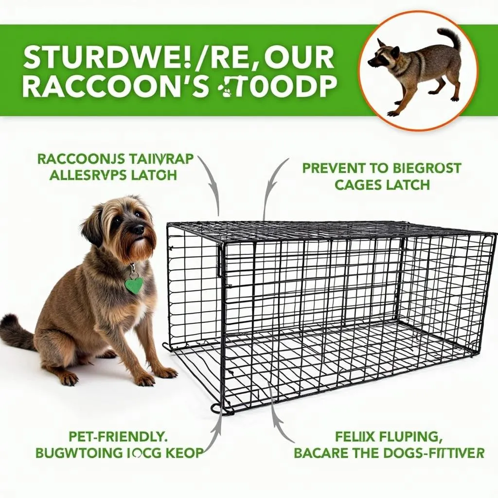 Dog proof coon trap cage for safe capture