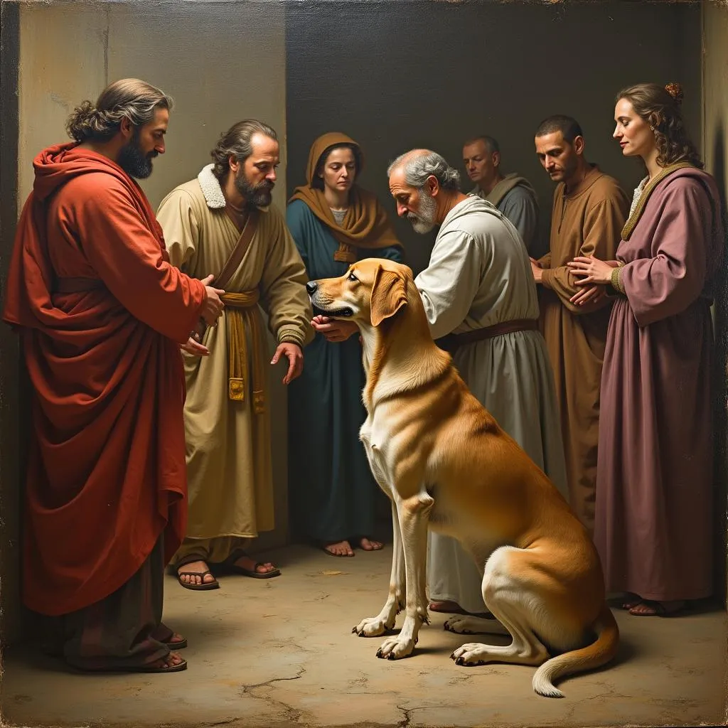 Renaissance Religious Painting with Dog