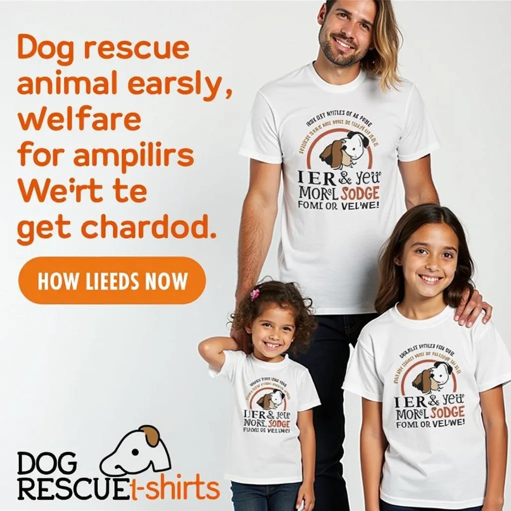 Dog Rescue T-Shirt Family Wearing