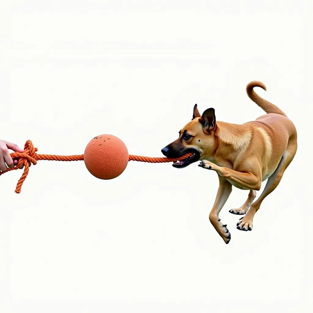 Large Dog Rope Toy with Ball