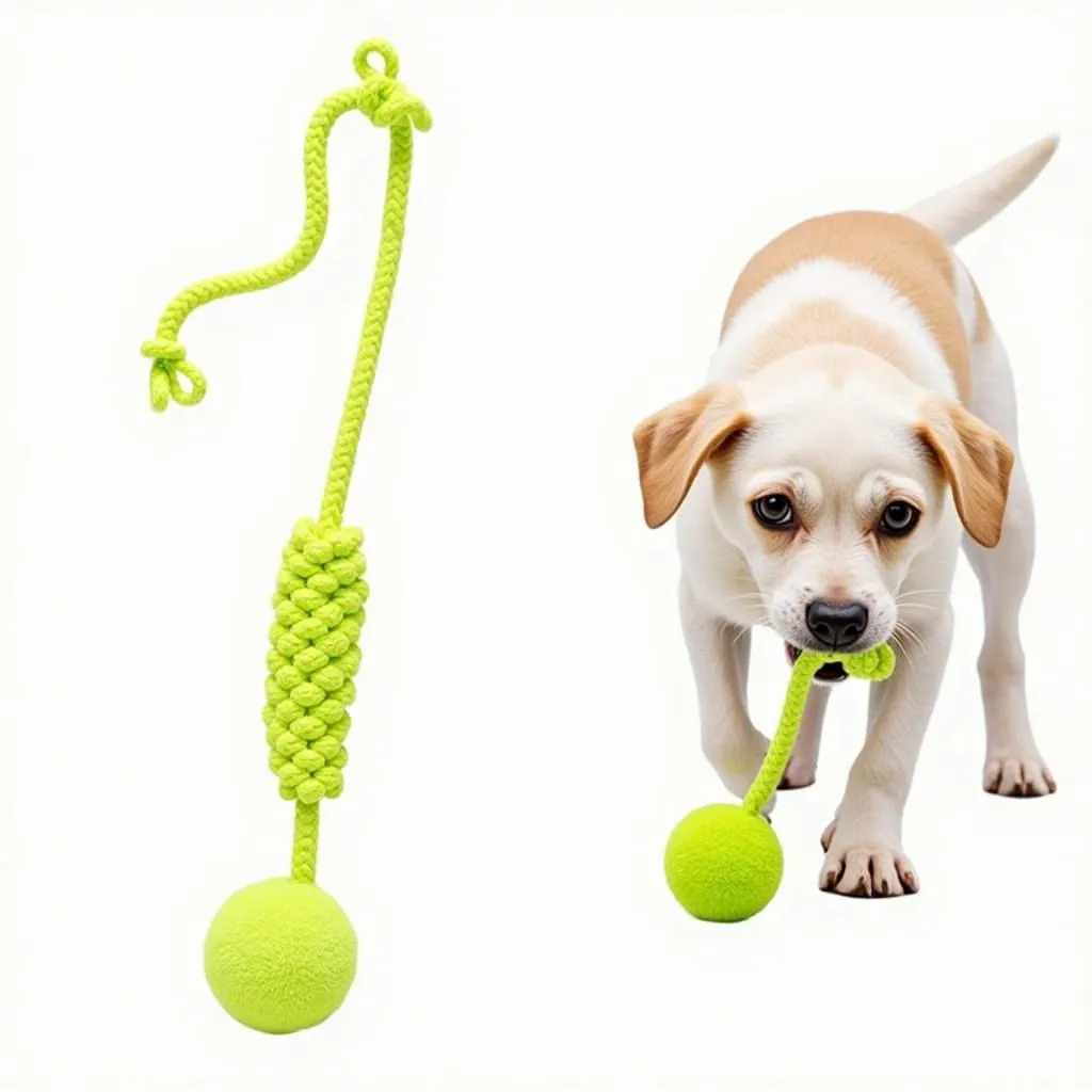 Small Dog Rope Toy with Ball