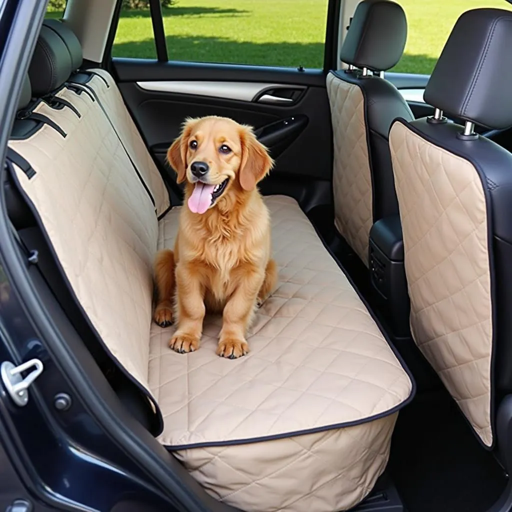 Dog single seat cover protects car seats from dirt, hair, and scratches