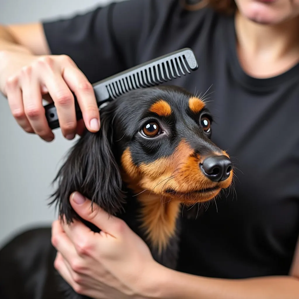 Stripping a Wirehaired Dachshund's coat