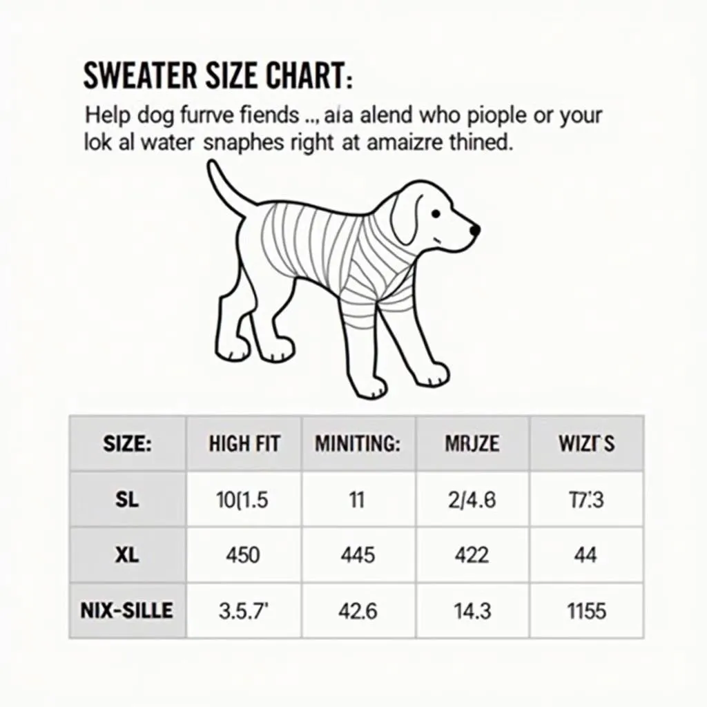 Dog sweater size guide