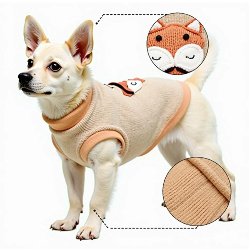 Dog sweater with fox design for warmth and comfort