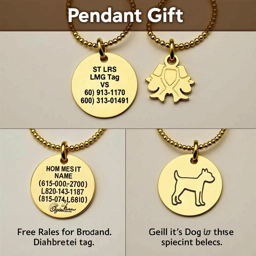 Personalized Gold Dog Tag Pendant