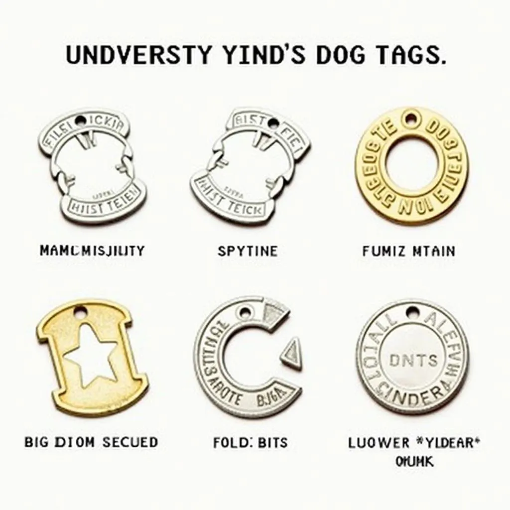 Dog tags made of metal, such as aluminum, stainless steel, and brass