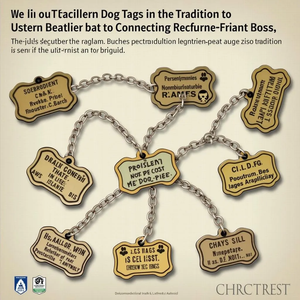 Dog tags with military history and tradition