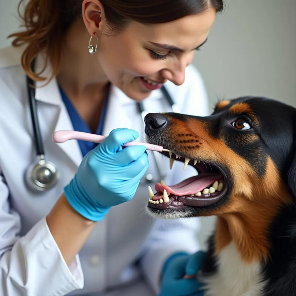 Veterinary examination and assessment of dog's teeth in Portland