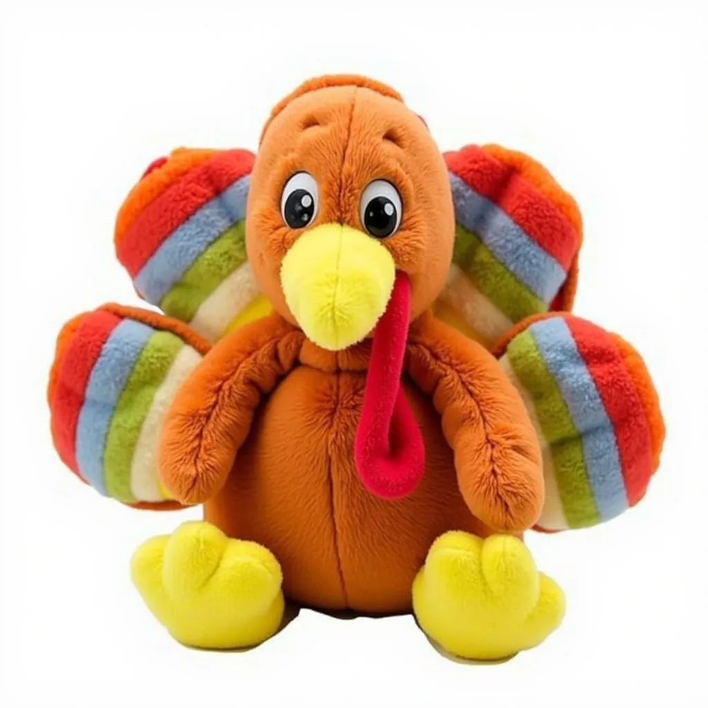 Dog toy stuffed turkey made of plush fabric