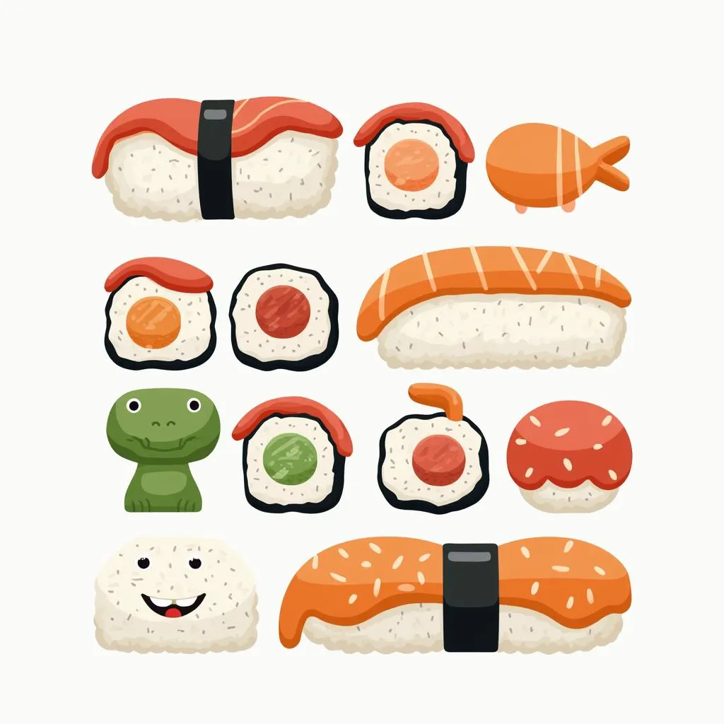 Variety of Dog Toy Sushi